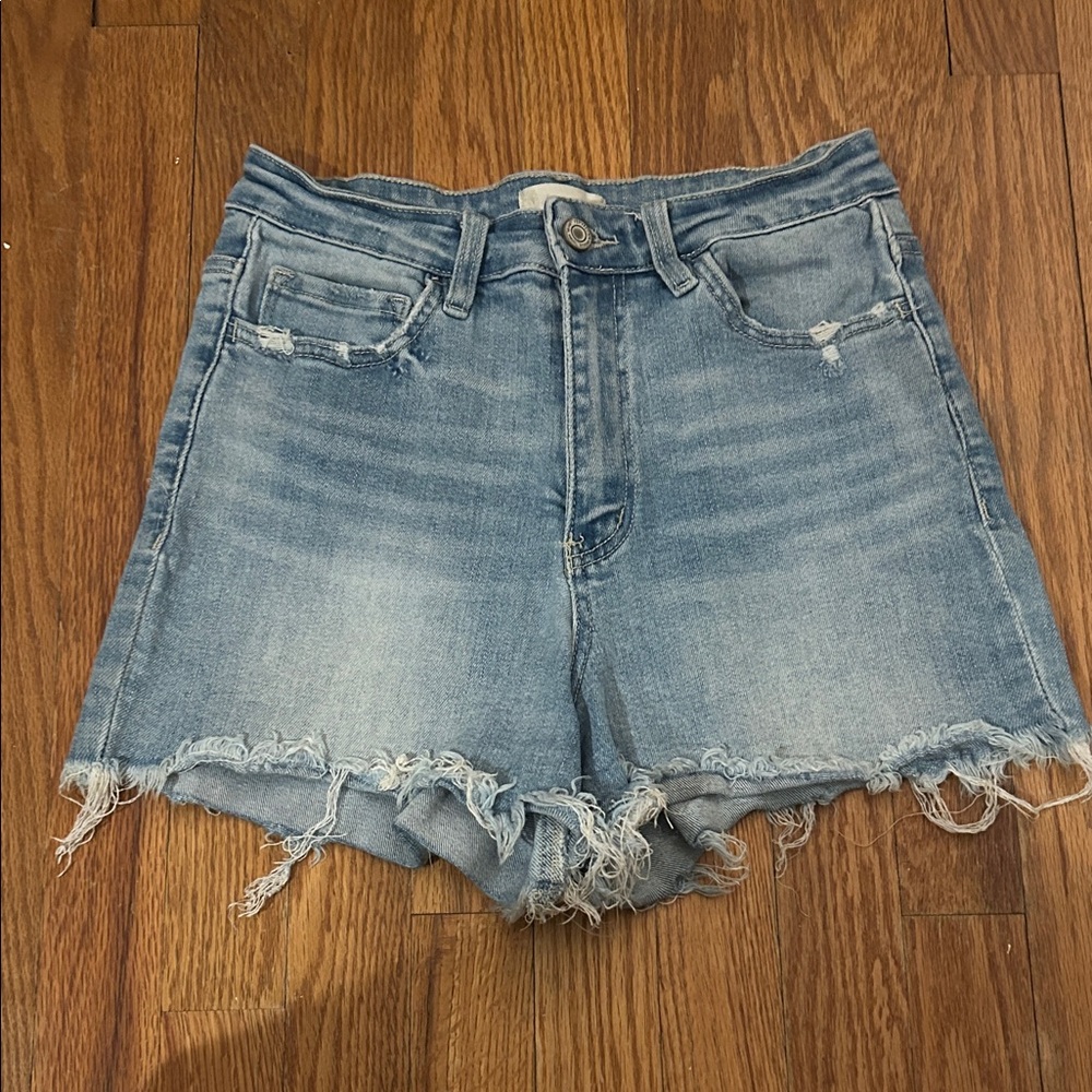 Altar'd State Denim Frayed Hem Shorts